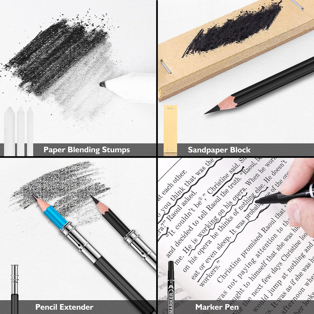 Soucolor Kit de dibujo de 76 piezas de suministros de arte, juego de