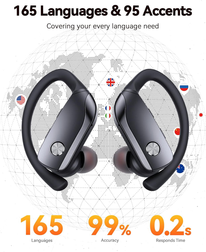 bmani Auriculares inalámbricos con Bluetooth con pantalla LED de 80...