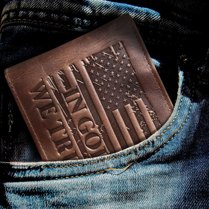 Cartera con bandera americana para hombre, "EN DIOS CONFIAMOS&#...