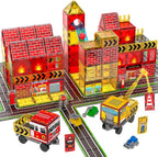 Azulejos magnéticos para niños de 4 a 8 años, estación de camión de