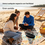 Hisense FlexBoom - Altavoz Bluetooth portátil, IP67 impermeable, a prueba de polvo y golpes, hasta 80 W de gran sonido, Bluetooth 6.0, Auracast, TWS y viene con una correa de mango desmontable