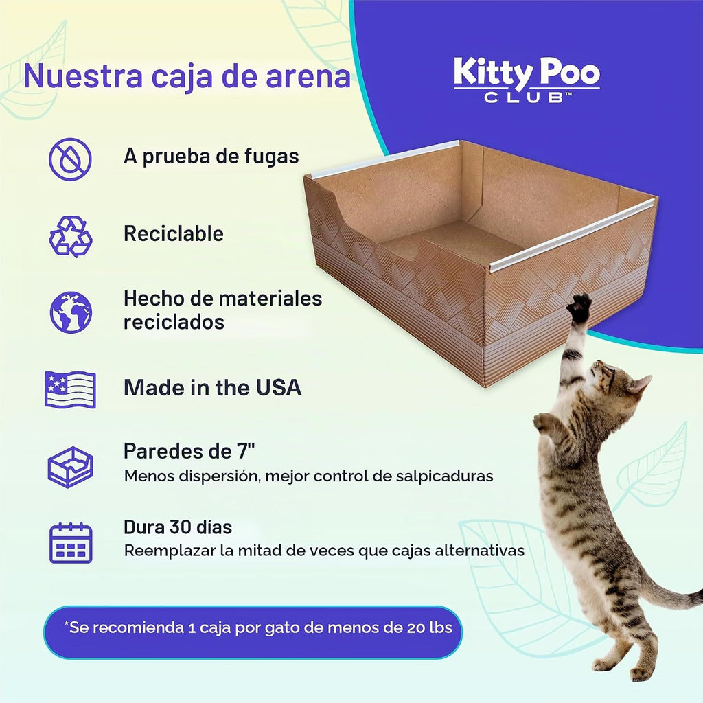 Kitty Poo Club Caja de arena desechable para gatos, paquete de 2