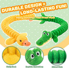 LECHONG Paquete de 2 juguetes chirriantes extra largos de 40 pulgadas para perros grandes, juguete de peluche suave para masticar, juguetes interactivos para perros de tira y afloja para todos los