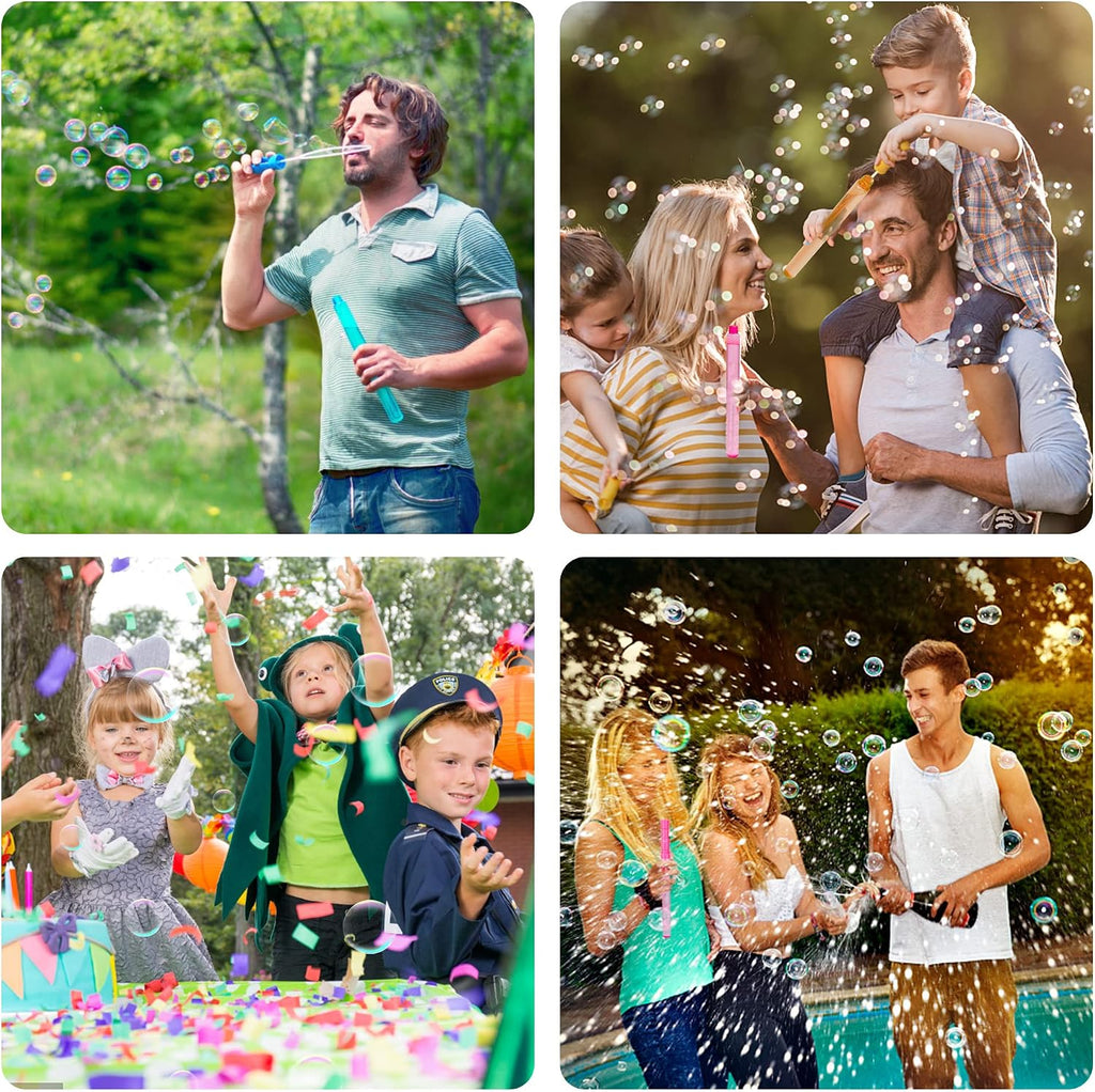 Inscraft Paquete de 40 varitas de burbujas grandes de 14 pulgadas, 8 burbujas de colores a granel para juguete de verano, uso de actividades al aire libre e interior, Pascua, cumpleaños, graduación, ducha, suministros de fiesta de burbujas para niños