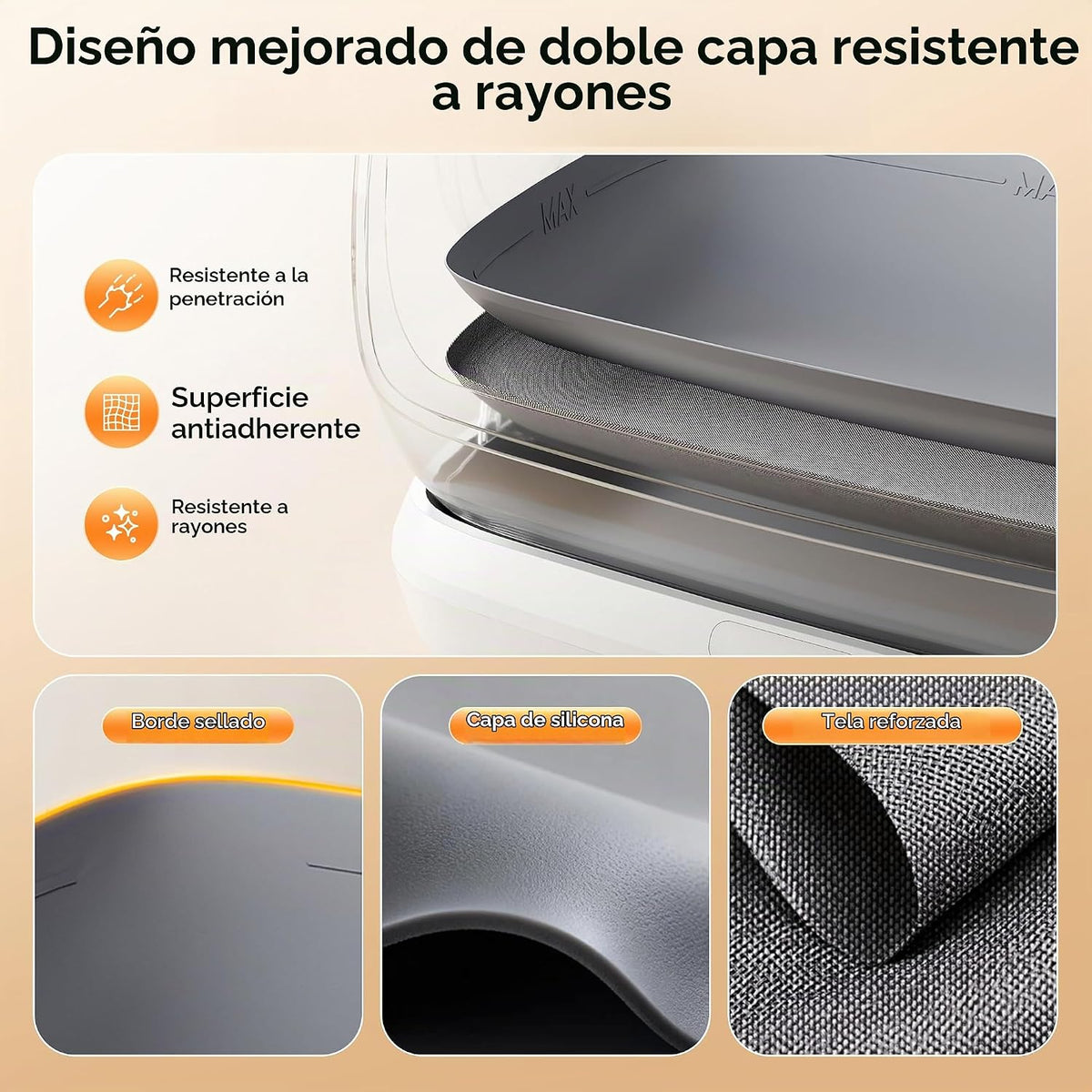 Meowant Caja de arena automática para gatos 106L, espacio extra grande