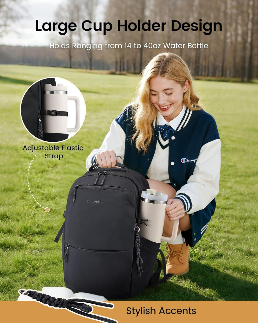 LOVEVOOK Mochila para laptop para mujeres y hombres con soporte gig...