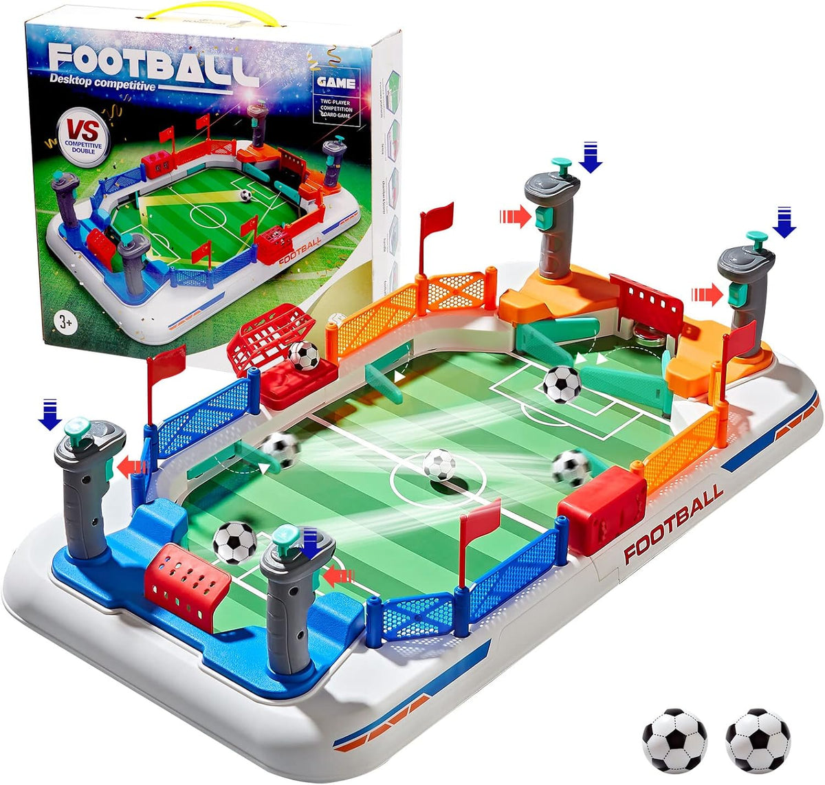 Juego de mesa de fútbol para niños: mini juego de mesa de futbolín, juguetes de fútbol de interacción para niños de 3, 4, 5, 6, 7, 8 a 12 años, fiesta familiar en interiores, sala de juegos