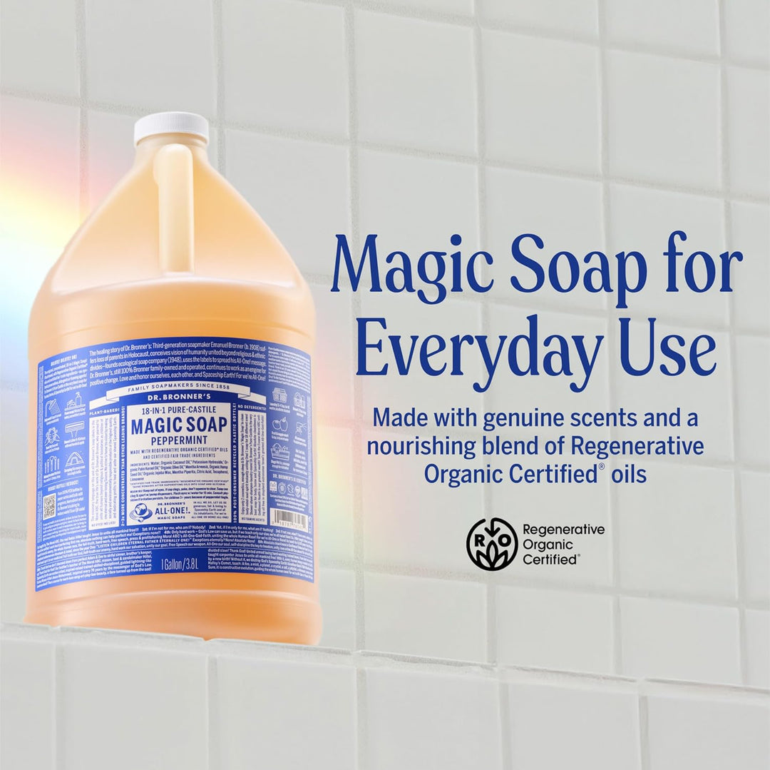 Dr. Bronner's Jabón Mágico Pure-Castile Líquido (menta, 1 galón...