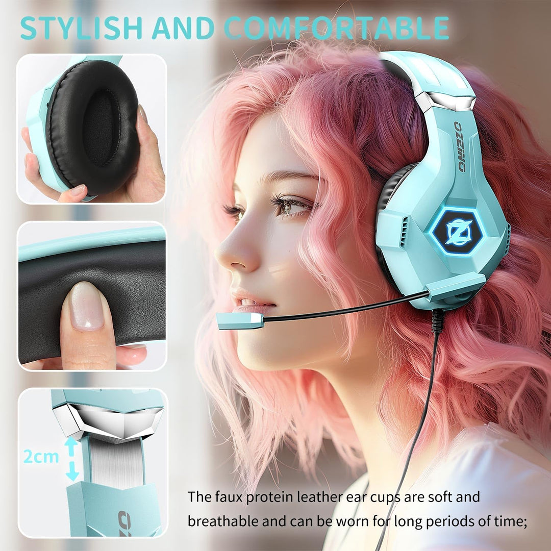 Ozeino Auriculares para juegos para PC, PS4, PS5, auriculares para...