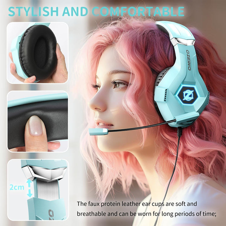 Ozeino Auriculares para juegos para PC, PS4, PS5, auriculares para...