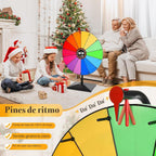 Rueda de premio de 24 pulgadas, altura ajustable para escritorio y suelo, rueda giratoria de premio, rueda giratoria de premio almacenable, adecuada para fiestas, carnavales y ferias (32-61