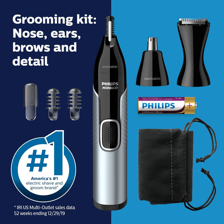 Norelco Philips Recortador de nariz 5000 para nariz, orejas y cejas...