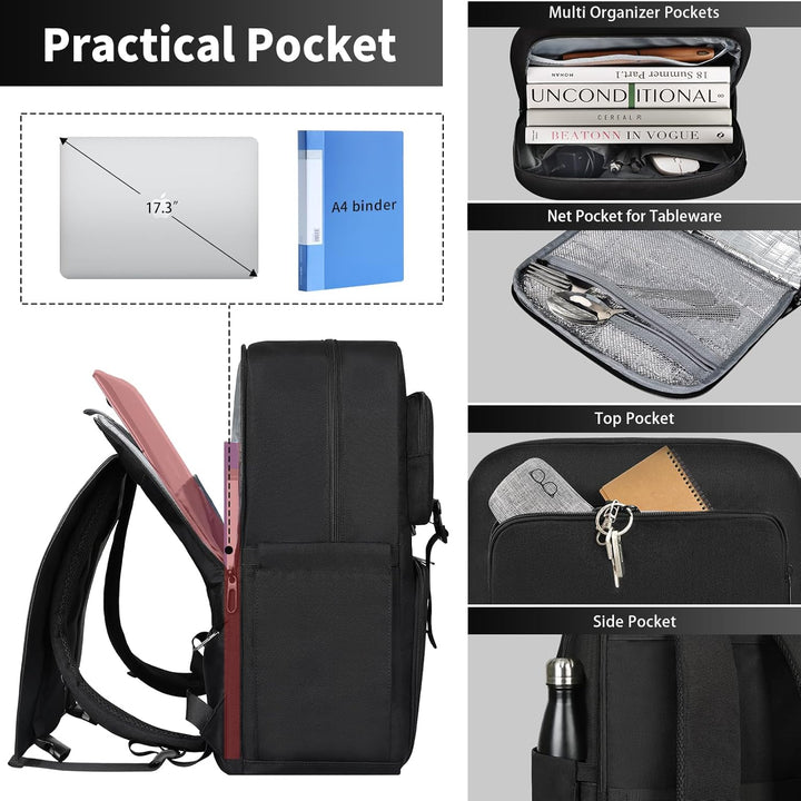 Mochila de almuerzo BERTASCHE para hombres, Negro