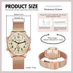 Hearkent Reloj atómico parlante para mujer, alto y claro, en inglés para personas mayores, ciegas, visualmente impariadas, regalo exquisito y elegante, 2004L