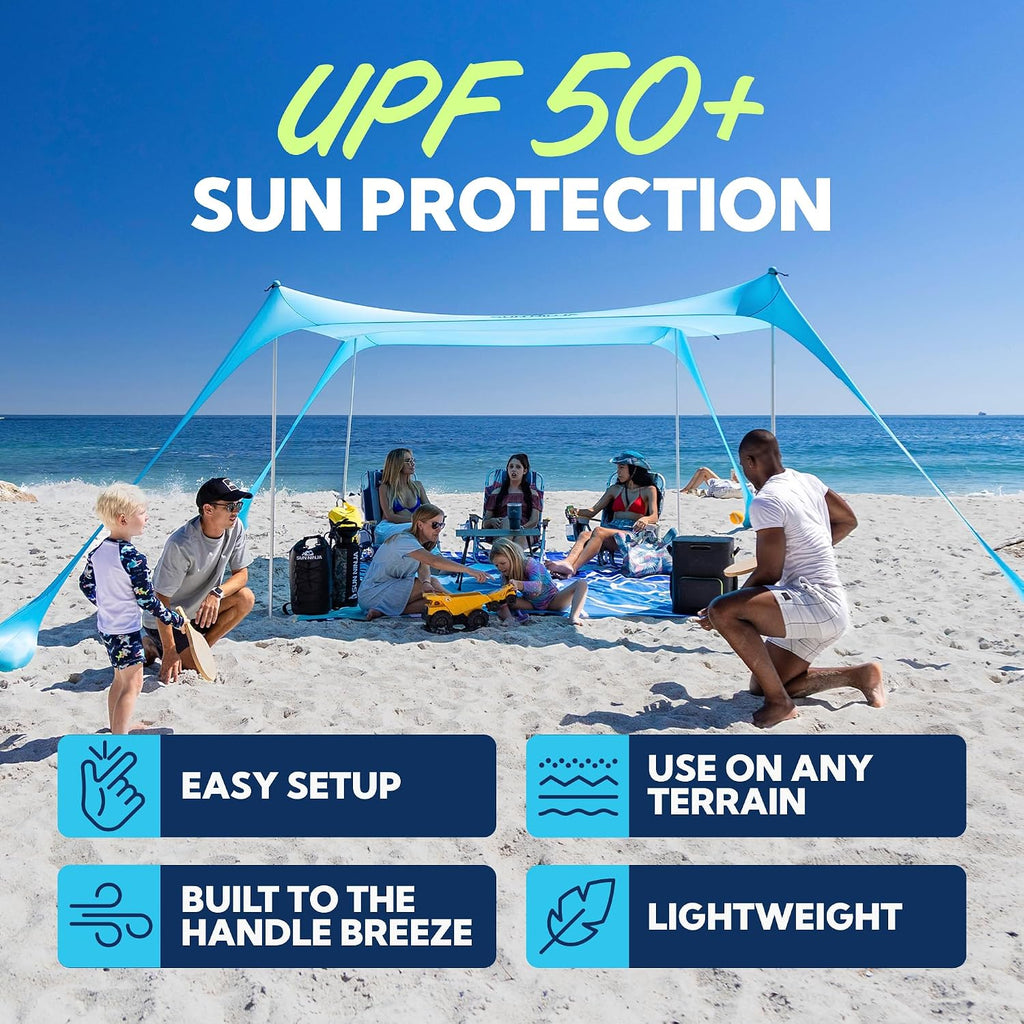 SUN NINJA Tienda de campaña de playa, refugio solar, toldo de sombra de