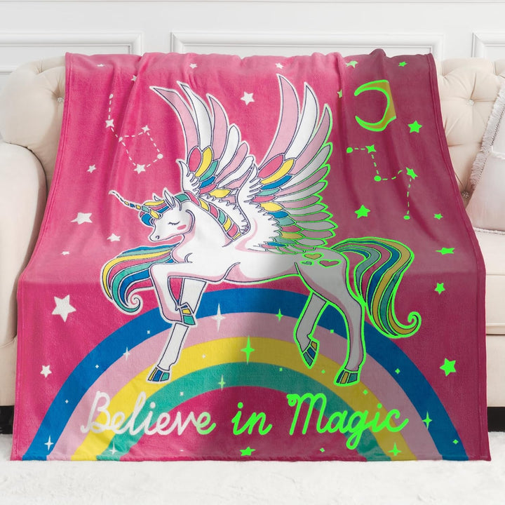 Regalos de unicornio y juguetes para niñas y niños - Manta que bril...