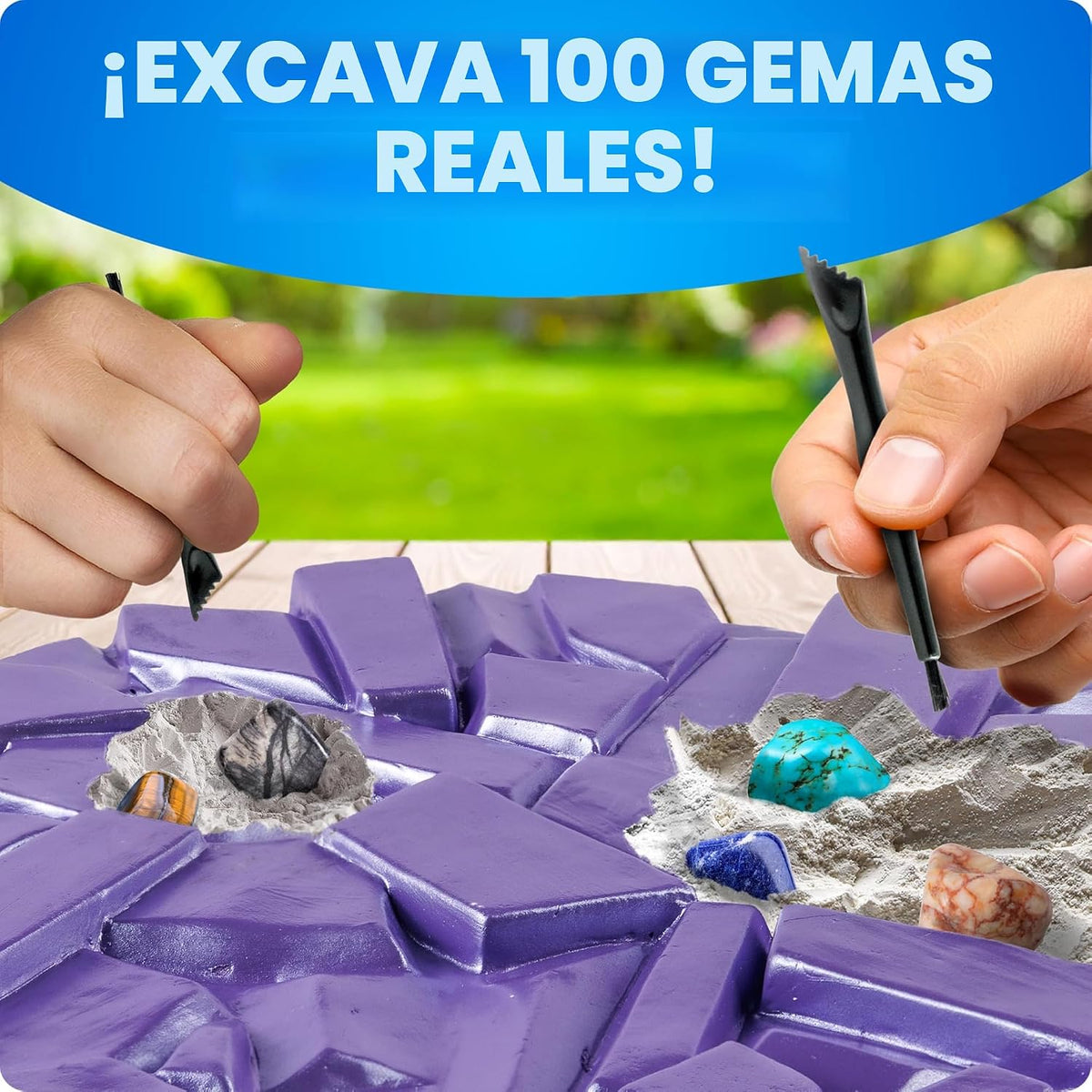 National Geographic Gigantic Gemstone Dig Kit con 100 Real Gems