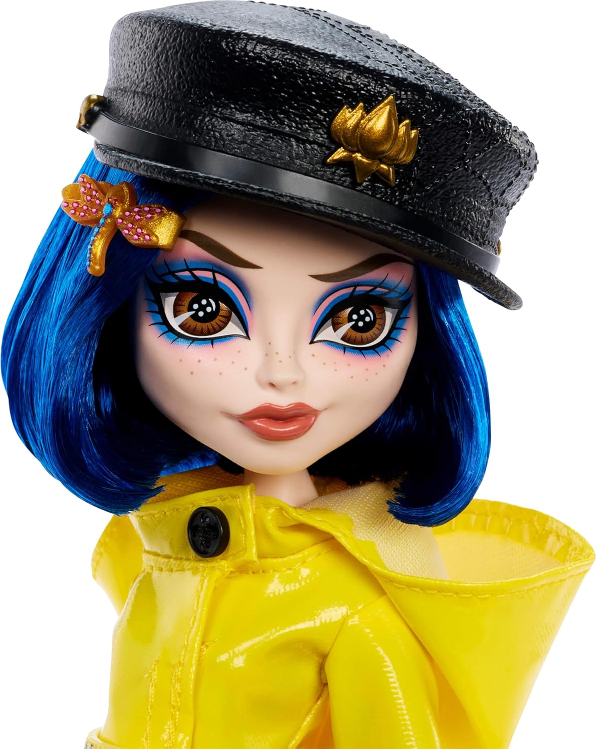 Monster High Muñeca Skullector, Coraline coleccionable en impermeab...