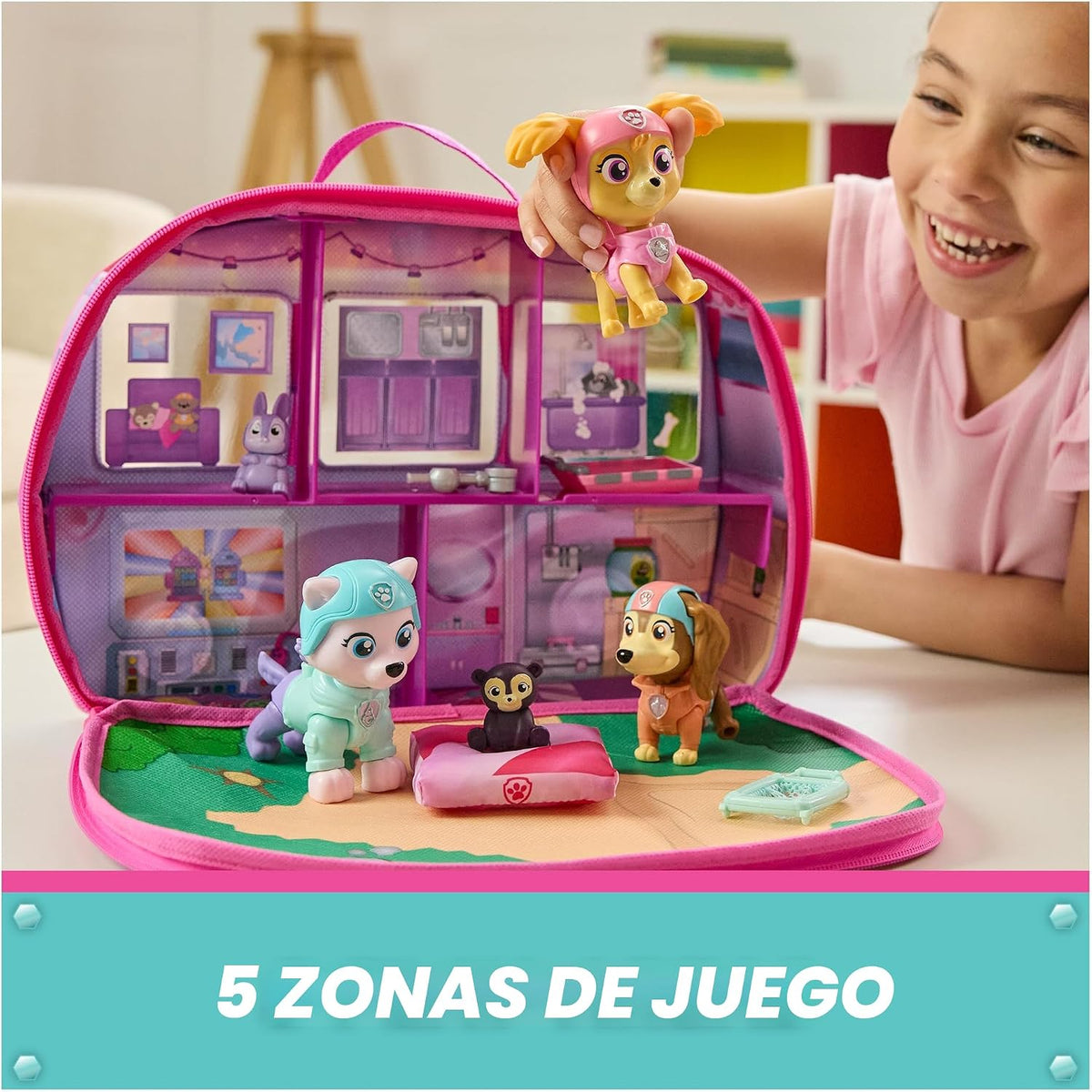 Paw Patrol Skye's World Pupcation Rescue Set con figuras de juguete Skye, Everest y Liberty Bobble Head y RV Camper, juguetes para niños y niñas a partir de 3 años