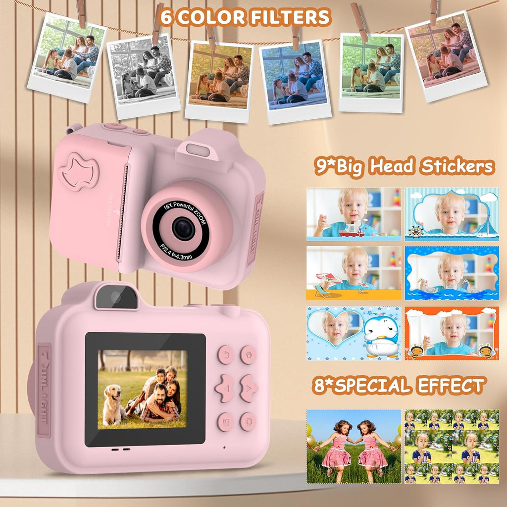 Cámara de Impresión Instantánea MISIRUN para Niños de 4 a 12 Años, Regalo de Cumpleaños para Niña o Niño