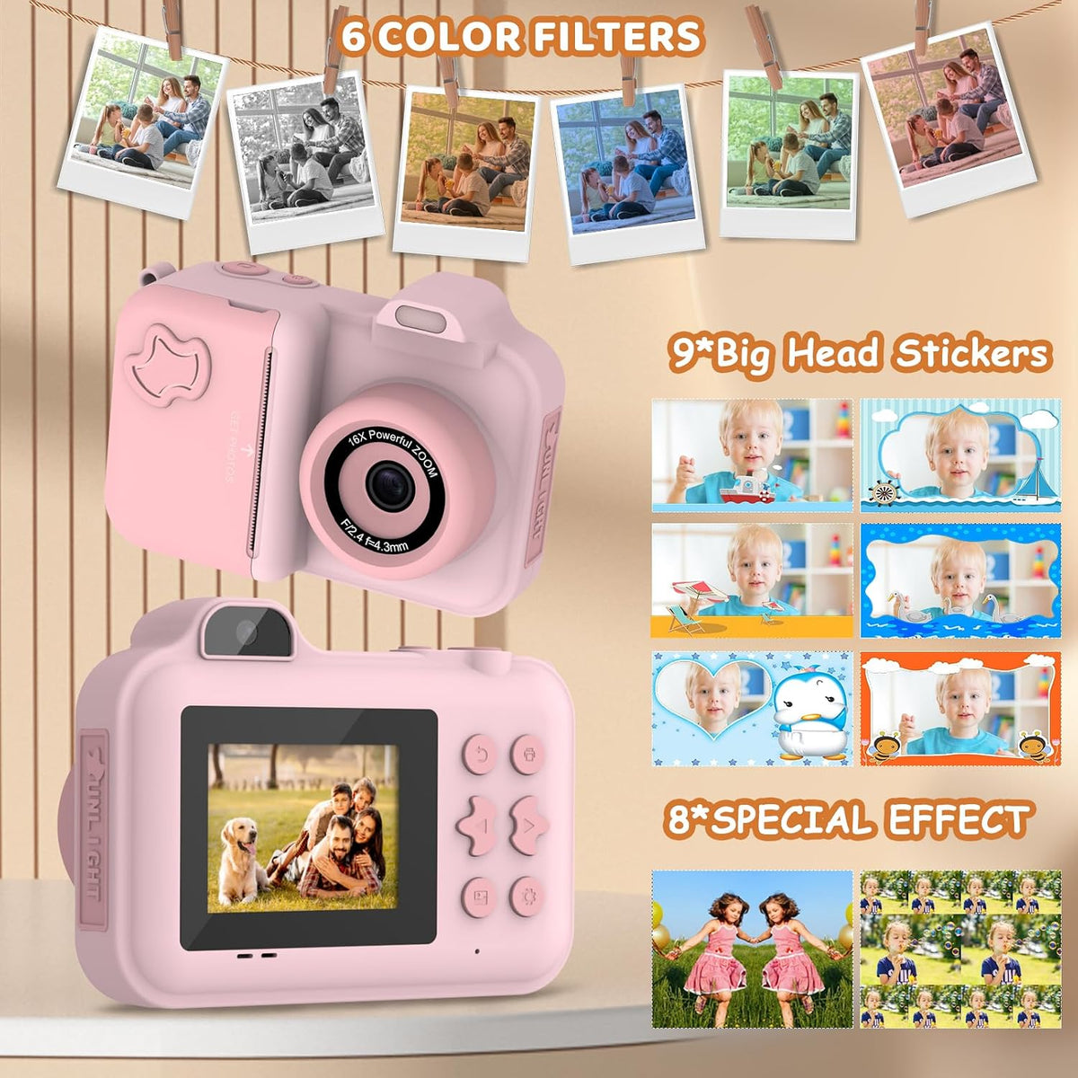 Cámara de Impresión Instantánea MISIRUN para Niños de 4 a 12 Años, Regalo de Cumpleaños para Niña o Niño