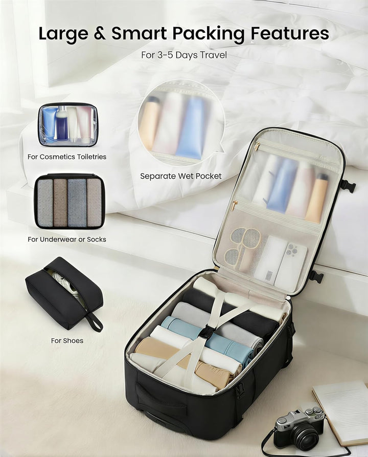 LOVEVOOK Mochila de viaje aprobada por aerolíneas para laptop, 4 un...