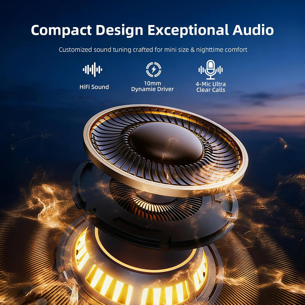 Auriculares planos para dormir pequeños, invisibles, inalámbricos, pequeños auriculares inalámbricos ocultos para dormir de lado, auriculares intrauditivos discretos para canales auditivos