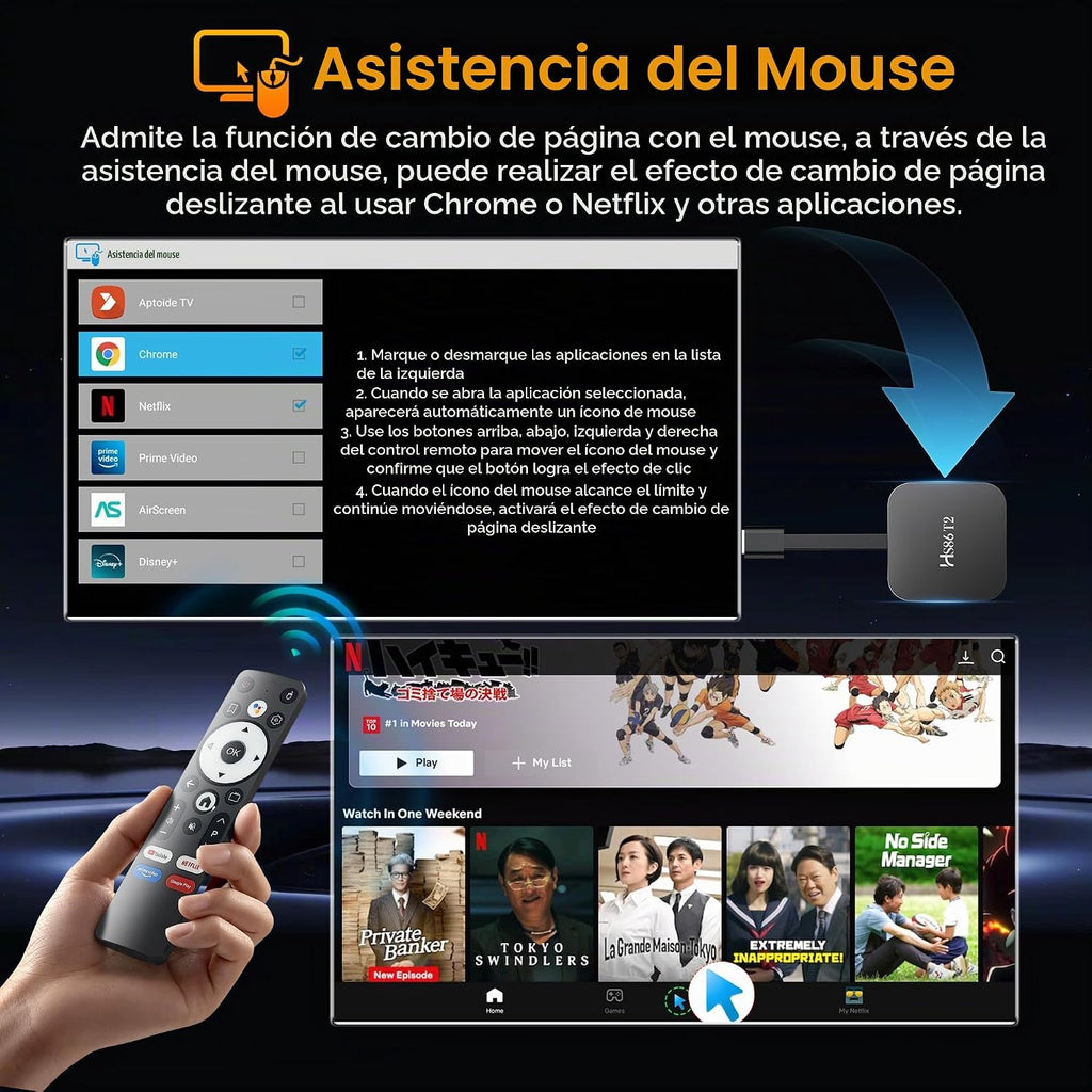 Android 14.0 TV Stick HS86 T2 4K 2GB RAM 16GB ROM Dual Wi-Fi BT5.4