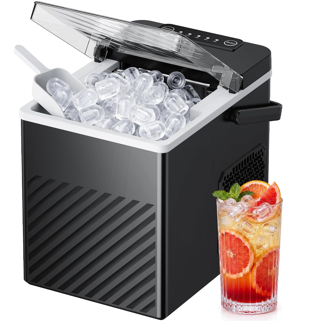 Máquina de hielo compacta para encimera con mango, 26 lbs/24h