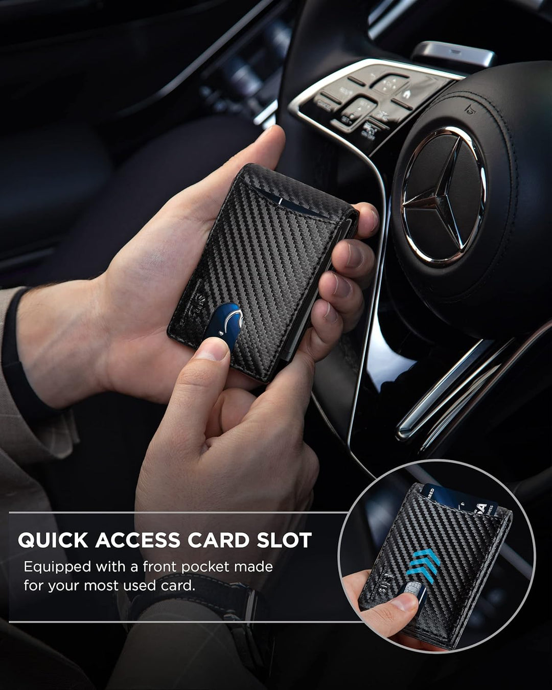 SERMAN BRANDS RFID Blocking Slim Bifold Genuine Leather Minimalist...