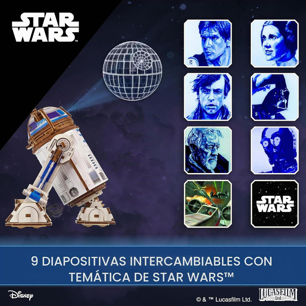 UGEARS Star Wars™ R2-D2™ Rompecabezas de madera 3D para adultos - Modelo