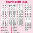 American Mahjong Set con alfombrilla y bastidores, juego de