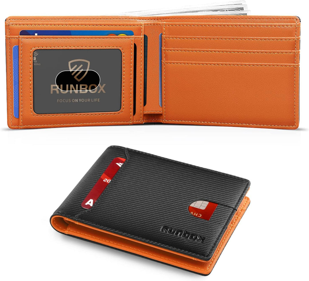 RUNBOX Cartera delgada para hombre, 11 ranuras para tarjetas de cré...
