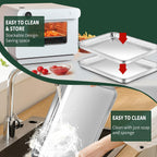Bandeja de un cuarto de hoja con rejilla de enfriamiento CEKEE [2 bandejas para hornear + 2 rejillas para hornear], bandejas de acero inoxidable CEKEE para galletas y rejilla de alambre - resistentes