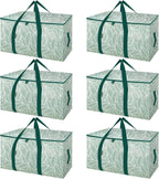 BALEINE Paquete de 6 bolsas de mudanza de gran tamaño con asas reforzadas, bolsa de almacenamiento resistente para ropa, suministros de mudanza (follaje antiguo, paquete de 6)