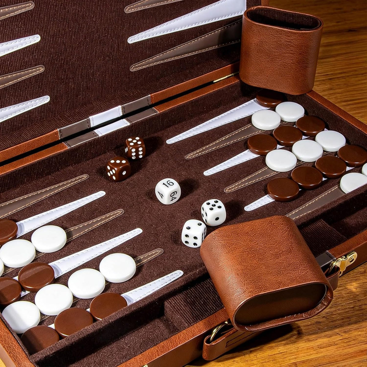 Backgammon Set para adultos, juego de mesa de viaje portátil con funda de