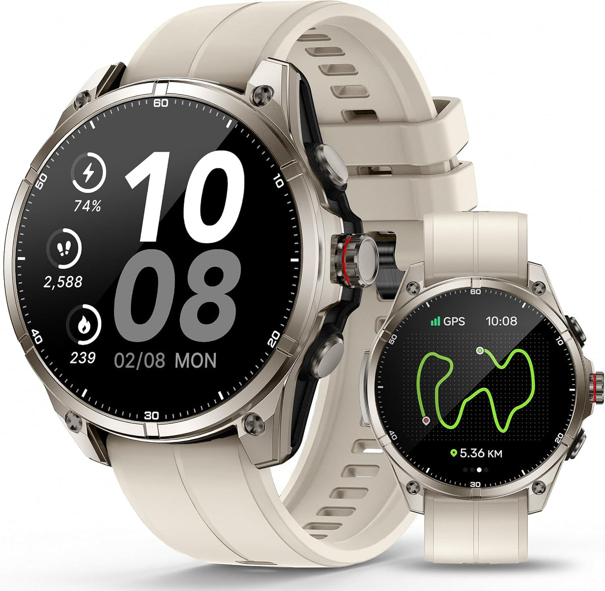SOUYIE Reloj inteligente GPS para hombres, pantalla AMOLED de 1.43 pulgadas