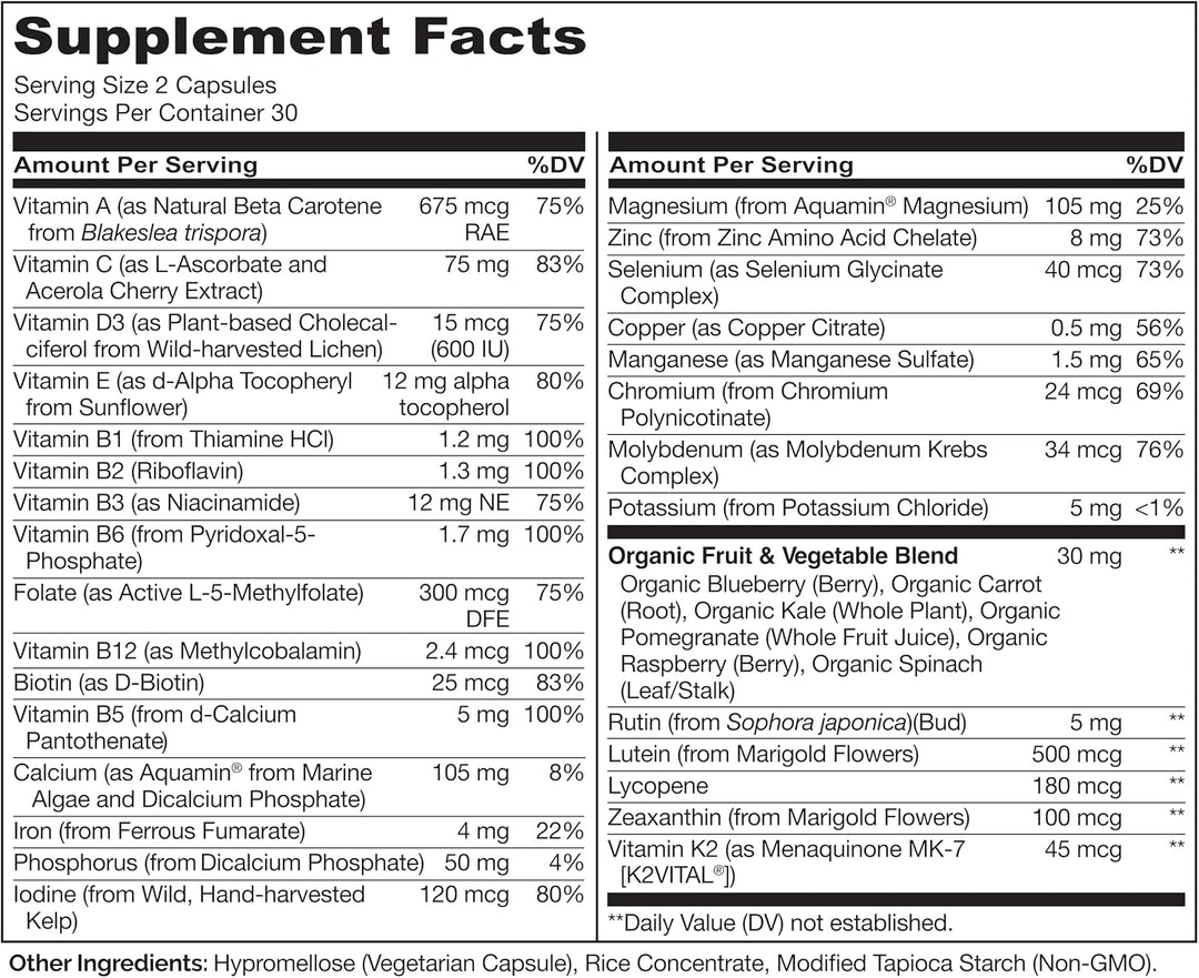 NATURELO Multivitaminas para Adolescentes Niñas\/Niños, 60 Cápsulas...