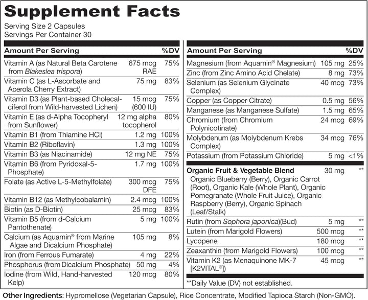 NATURELO Multivitaminas para Adolescentes Niñas\/Niños, 60 Cápsulas...