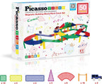 PicassoTiles Juego de 50 piezas de carreras, azulejos magnéticos STEM con