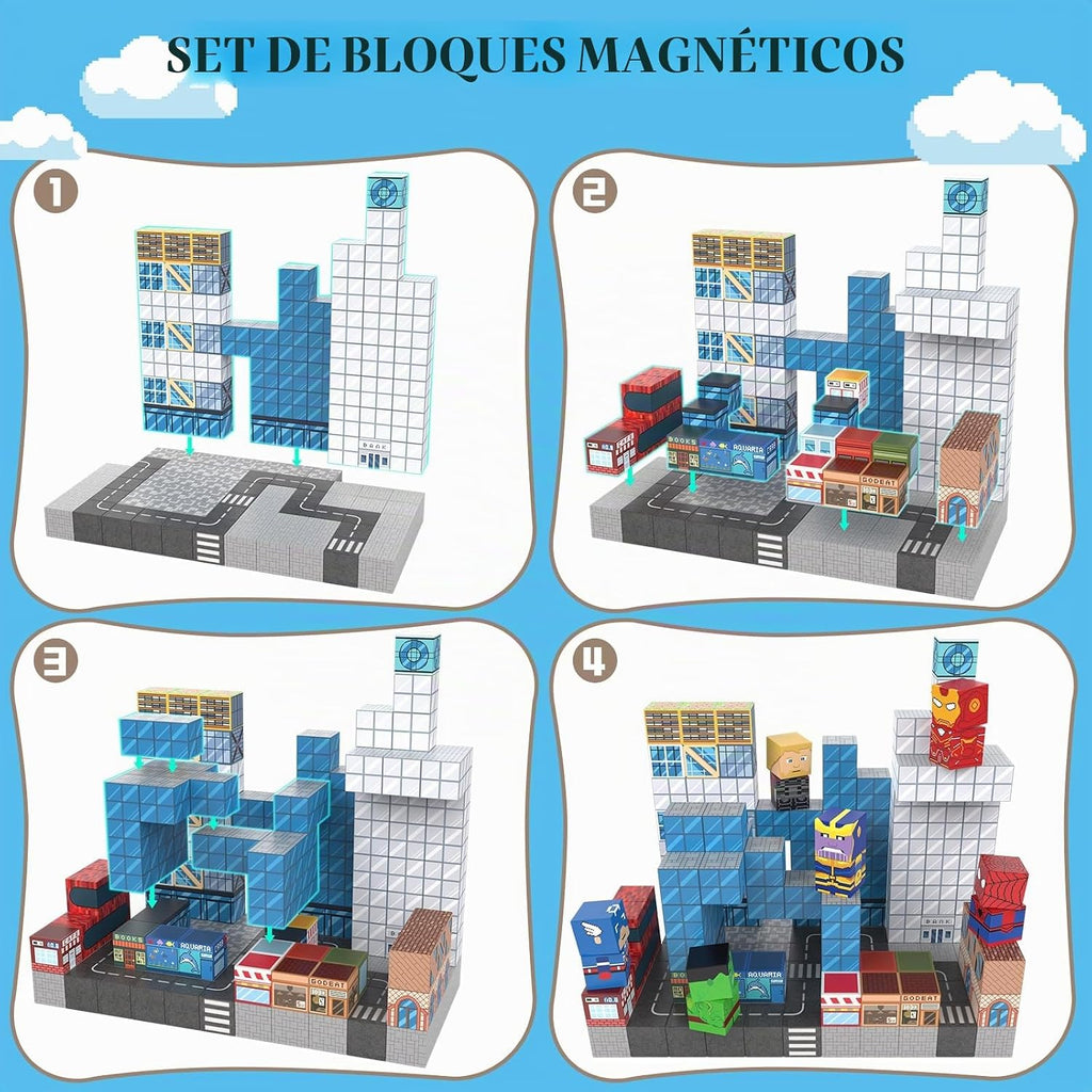 Growsland Magnetic Blocks - 200PCS Magnets Cubes