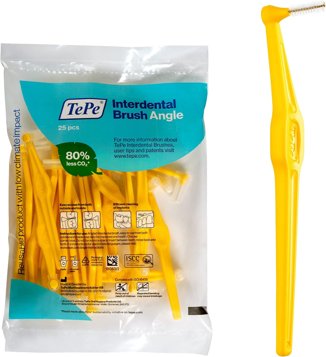 TePe Cepillo interdental, ángulo de cepillo dental en ángulo para l...