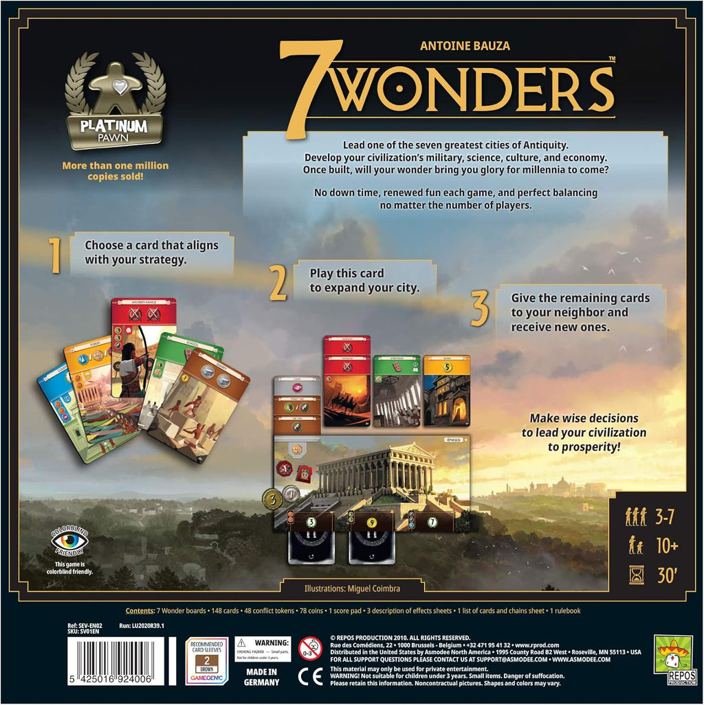 Asmodee Juego de mesa 7 Wonders (nueva edición) - Lleva tu civilización a