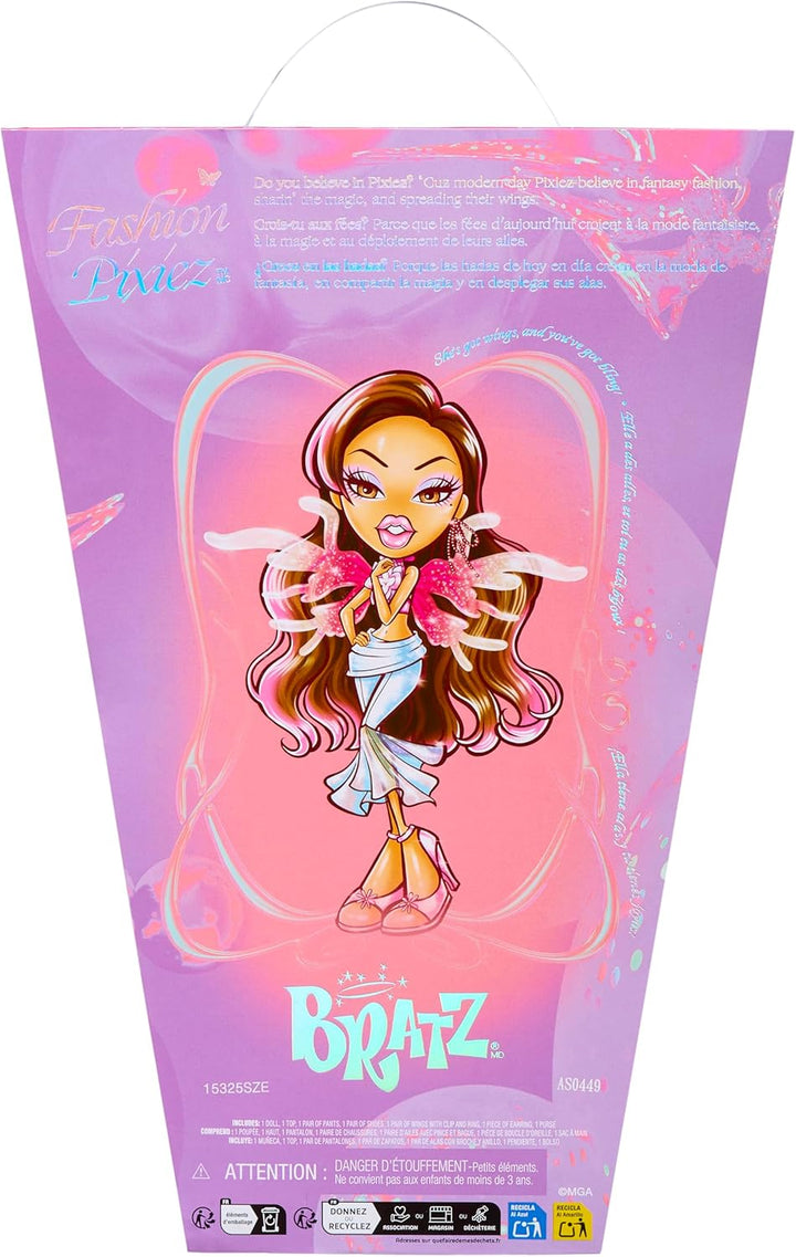 Muñeca coleccionable Bratz Fashion Pixiez Yasmin de fantasía con mo...