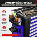 C&T - Juego de estante magnético para caja de herramientas de 4 piezas, bandeja y soporte, juego de bandeja magnética para caja de herramientas, caja de herramientas para almacenamiento en estante