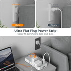 TESSAN - Protector contra sobretensiones, cable de extensión de enchufe plano de 10 pies