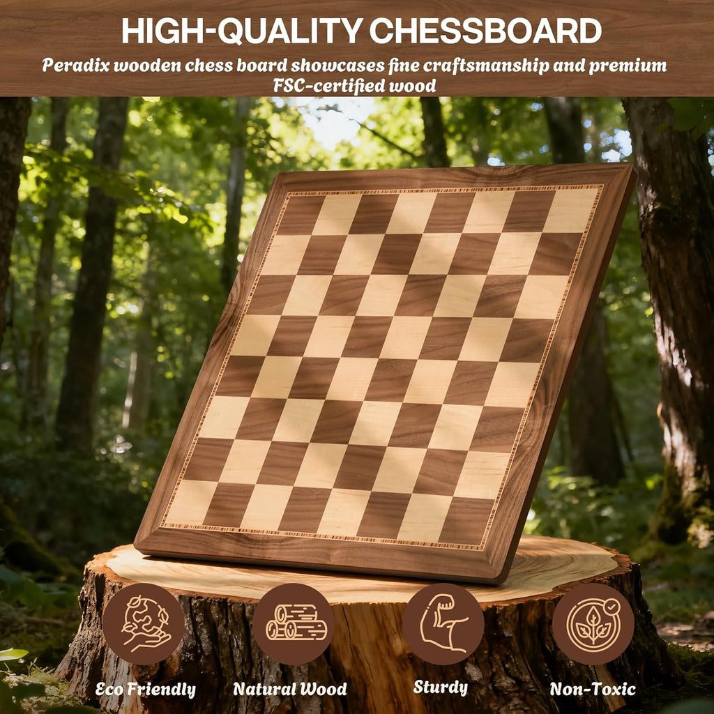 Peradix - Tablero de ajedrez de madera grande de 21.25 pulgadas