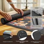 ropoda Alfombrilla enrollable de 1500 piezas de 46" x 26", protector de rompecabezas con 4 bandejas grandes de clasificación y bolsa de almacenamiento de viaje, guardador de rompecabezas enrollable