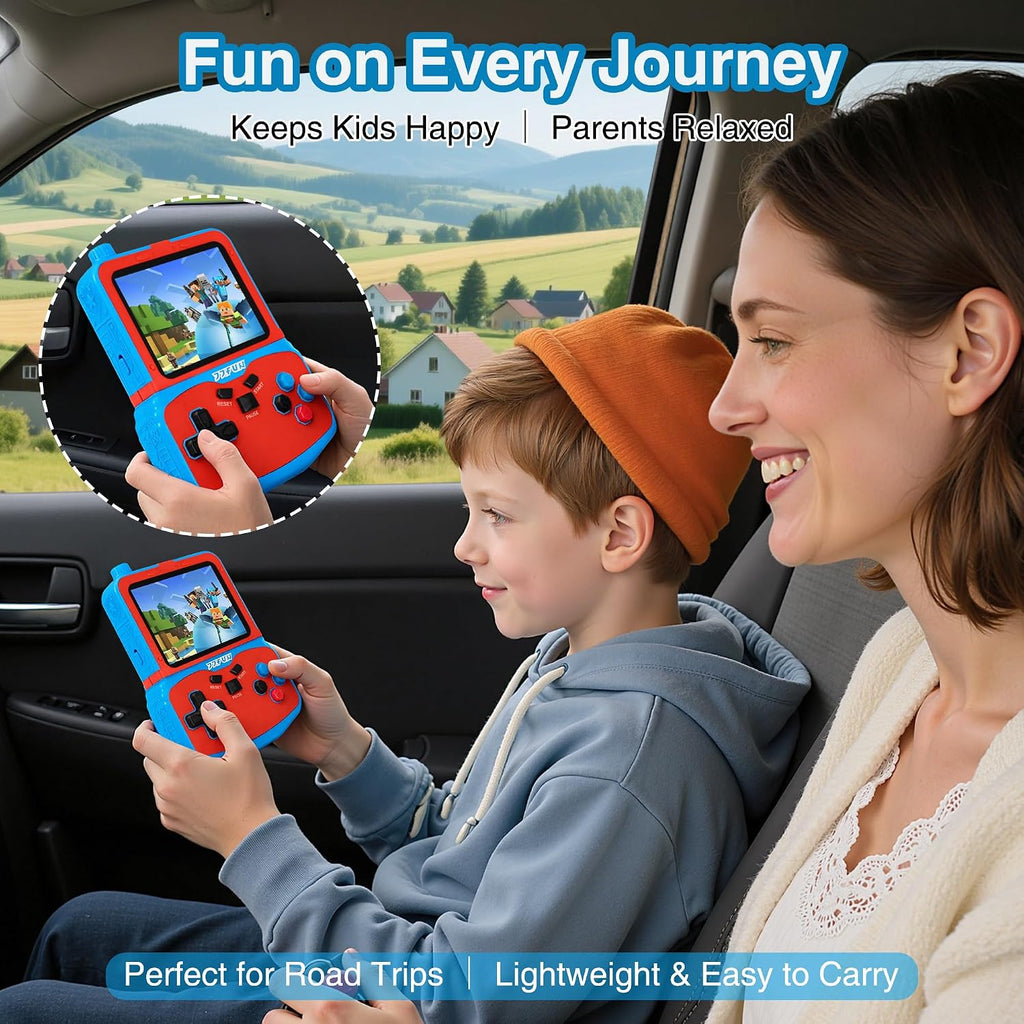 Consola de videojuegos portátil para niños, 220 juegos clásicos retro integrados, reproductor de mano Plug & Play con pantalla IPS de 3.5 pulgadas, juguete de viaje recargable, regalo de cumpleaños para niños y niñas, azul