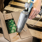 Pistola de pegamento termofusible AdTech de tamaño completo de alta potencia industrial – Pistola de pegamento termofusible de grado profesional para carpintería, reparaciones y remodelación, gris